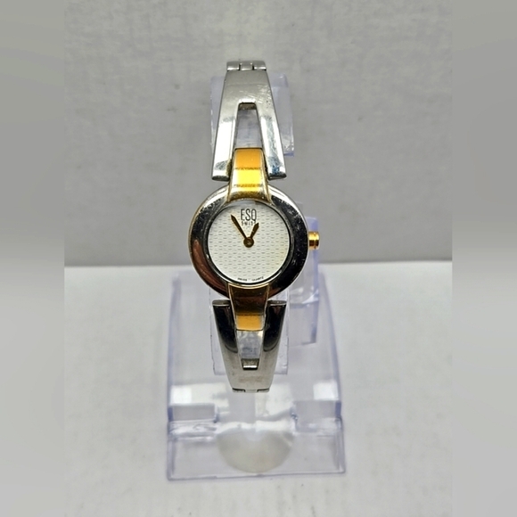 ESQ Accessories - Womens ESQ Swiss By Movado Watch Gold Silver Two Toned E5224 New Battery Dainty